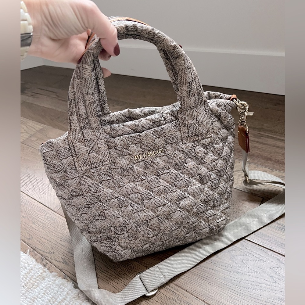MZ Wallace Small Jute Mini Metro Tote Deluxe